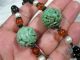 Antique Chinese Black Nephrite Jade Amber Carved Turquoise Pearl Silver Necklace Necklaces & Pendants photo 4