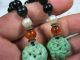 Antique Chinese Black Nephrite Jade Amber Carved Turquoise Pearl Silver Necklace Necklaces & Pendants photo 5
