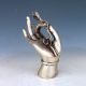 Collectible Decorated Old Tibet Silver Carved Kwan - Yin Hand Hold Lotus Statue Other Antique Chinese Statues photo 4