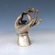 Collectible Decorated Old Tibet Silver Carved Kwan - Yin Hand Hold Lotus Statue Other Antique Chinese Statues photo 6