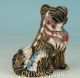 Lovely Asian Chinese Old Cloisonne Handmade Carving Dog Collect Statue Home Decr Other Antique Chinese Statues photo 3