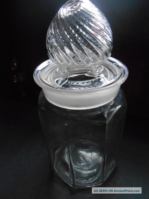 Antique Drug Store Circa 1900 Large Columbia Swirl Glass Apothecary Display Jar Bottles & Jars photo
