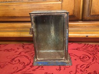 Handmade Metal & Glass Hanging Box Stamped Waters Pierce For Candle / Statue Or? photo