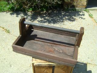 Useful Old Wood Farm Berry Picking Box With Top Handle. photo