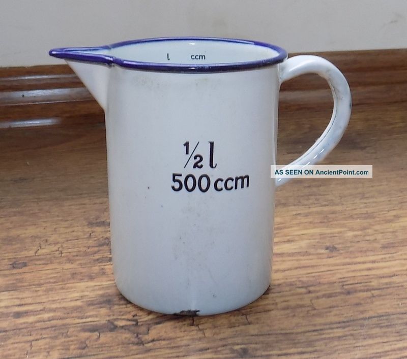 Ww 2 German Medical Enameled Graniteware Measure Cup 500gr 17316 Other Medical Antiques photo