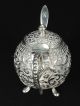 Magnificent Antique Victorian Sterling Silver Teapot Shape & Spoon Salt Cellar Salt Cellars photo 1