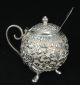 Magnificent Antique Victorian Sterling Silver Teapot Shape & Spoon Salt Cellar Salt Cellars photo 5