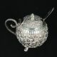 Magnificent Antique Victorian Sterling Silver Teapot Shape & Spoon Salt Cellar Salt Cellars photo 6