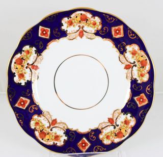 3 Bread Plates Royal Albert Imari Bone China Heirloom Scalloped 4534 Cobalt Gold photo