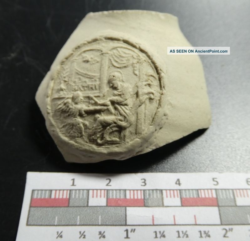 16th Cent Pottery Stoneware Siegburg Sherd Of Jug With Detailed Image Other Antiquities photo