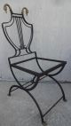 Samuel Copelon Iron Swan Dining Table Chair Neoclassical Lyre Patio Regency Vtg 1900-1950 photo 4