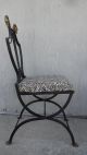 Samuel Copelon Iron Swan Dining Table Chair Neoclassical Lyre Patio Regency Vtg 1900-1950 photo 5