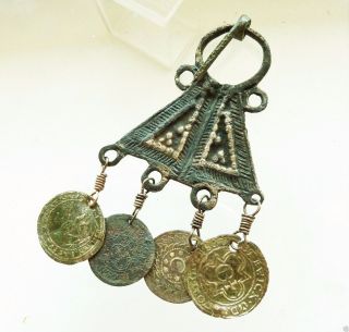 Authentic Ancient Medieval Artifact - Bronze Fibula (362) photo