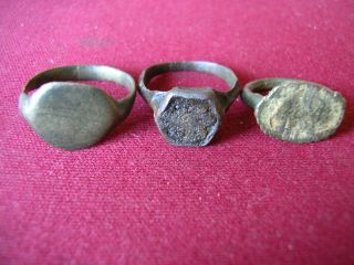 Three Uncleaned Ancient Roman Rings - - Detector Finds photo