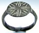 Rare Medieval Bronze Ring Religious With Cross On Bezel - Wearable - 1770 Roman photo 4