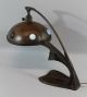 Outstanding Antique Solid Bronze Arts & Crafts/deco Lamp W/ Chunk Glass Jewels Arts & Crafts Movement photo 9