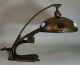 Outstanding Antique Solid Bronze Arts & Crafts/deco Lamp W/ Chunk Glass Jewels Arts & Crafts Movement photo 1