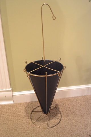Vintage Mid Century 1950s 1960s Metal Umbrella Shape Parasol Cane Umbrella Stand photo