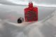 Vintage Miniature Perfume Bottle Red Glass Gold Filigree Design Perfume Bottles photo 1
