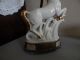 Antique Deco Style Horse Lamp Heavy Porcelain W/ Metal Base 23 