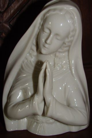 Vintage Metzler & Ortloff Germany Porcelain Madonna Praying Bust Figurine photo