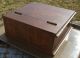 Early Walnut Document Keepsake Jewerly Box Desk Article Hinge Top Brad Nailed Boxes photo 4