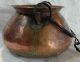 Vintage Hand Forged Hammered Copper Hanging Pot Hearth Ware photo 2
