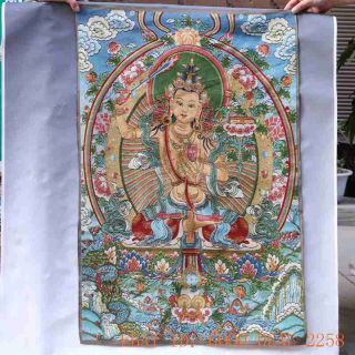 Tibetan Nepal Silk Embroidered Thangka Tara Tibet Buddha - - Padmasambhava 101 photo