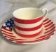 Mayfair Fine Bone China Tea Cup & Saucer - Staffordshire England - Usa Flag Red Cups & Saucers photo 8