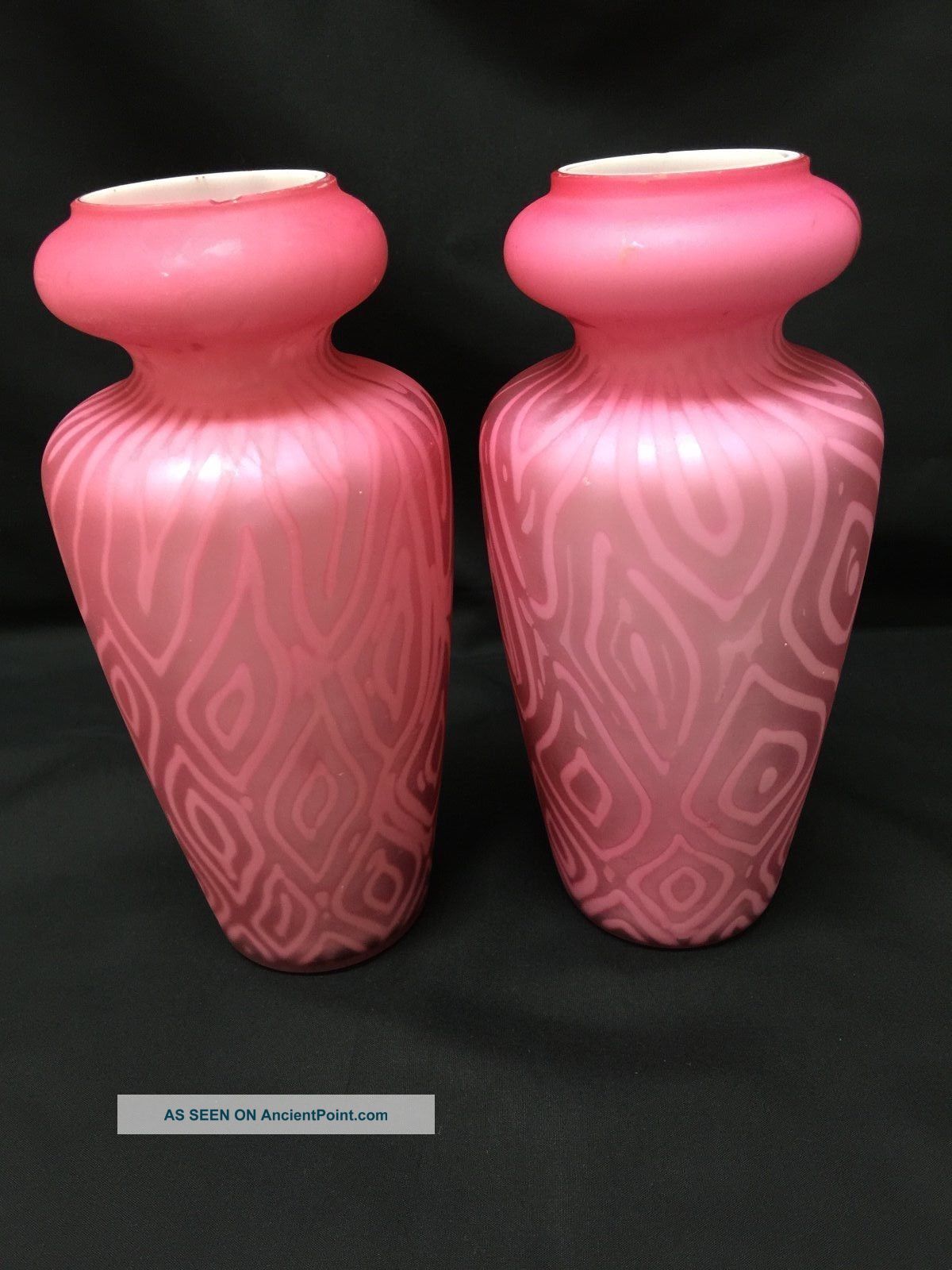Pink Antique Satin Glass Vases Vases photo