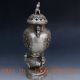 Chinese Hand Carved Silver Copper Louts Incense Burner W Foo Dog Lid Incense Burners photo 7