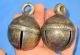 Antique Old Collectible Hand Carved 1 Pair Solid Brass Cow Camel Bell India photo 5