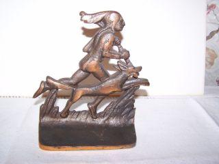 Cast Iron Bookend Man Running With Dog 1 Bookend photo