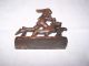 Cast Iron Bookend Man Running With Dog 1 Bookend Metalware photo 2