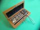 Antique Jewelers / Apothecary Weights - Mahagony Box With Key Scales photo 10