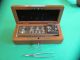 Antique Jewelers / Apothecary Weights - Mahagony Box With Key Scales photo 3