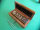 Antique Jewelers / Apothecary Weights - Mahagony Box With Key Scales photo 4