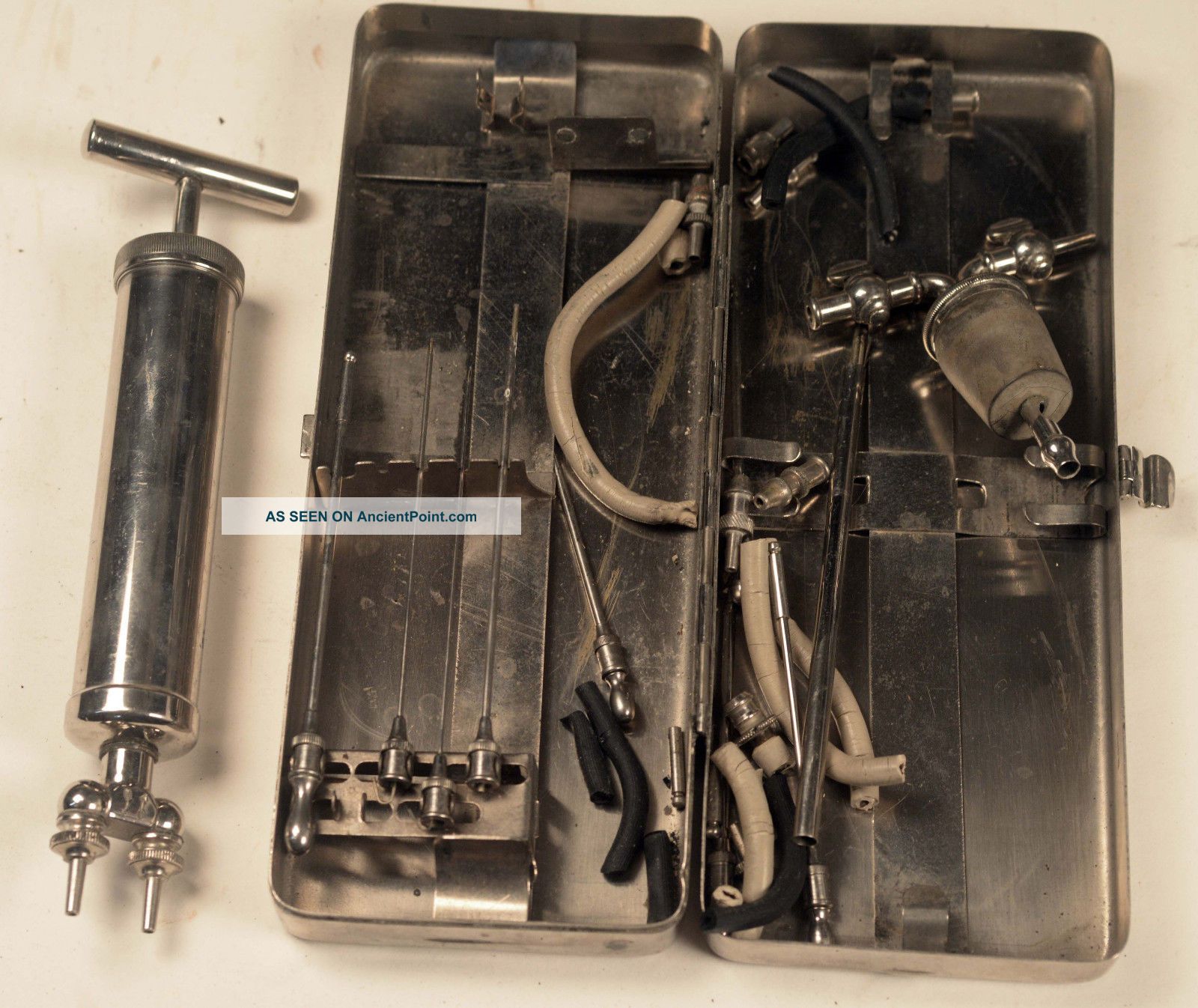 Antique - Medical - Hypodermic - Syringe? Kit In Case With Double Attachment - 1920s - Mdx Other Medical Antiques photo