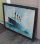 Antique Vintage Ticket Office Cunard Rms Aquitania Tin Litho Steamship Ship Sign Plaques & Signs photo 2