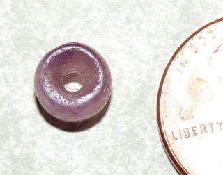 Ancient Egypt Amethyst Rondel Bead Tiny 5 X 6mm Rare photo