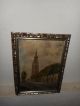 Old Oil Painting,  { Church With Trees,  Is Signed,  Great Frame,  And Antique }. Other Antique Decorative Arts photo 4