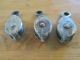 Three Vintage Cast Iron Small Pulleys (3) Eyehook For Hanging 7/8 