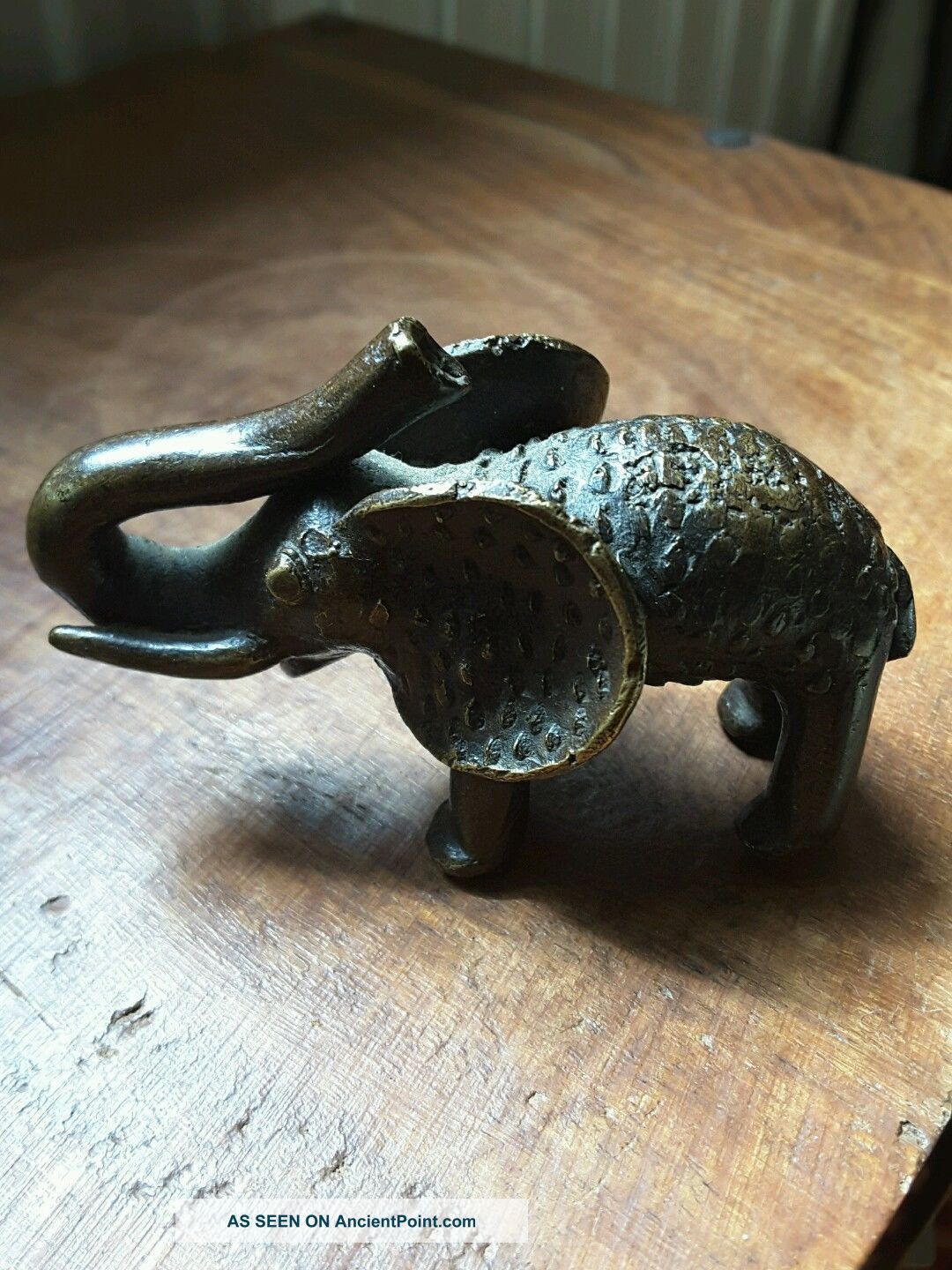 Rare Antique African Tribal Cast Bronze Ashanti Akan Gold Weight - Elephant Other African Antiques photo