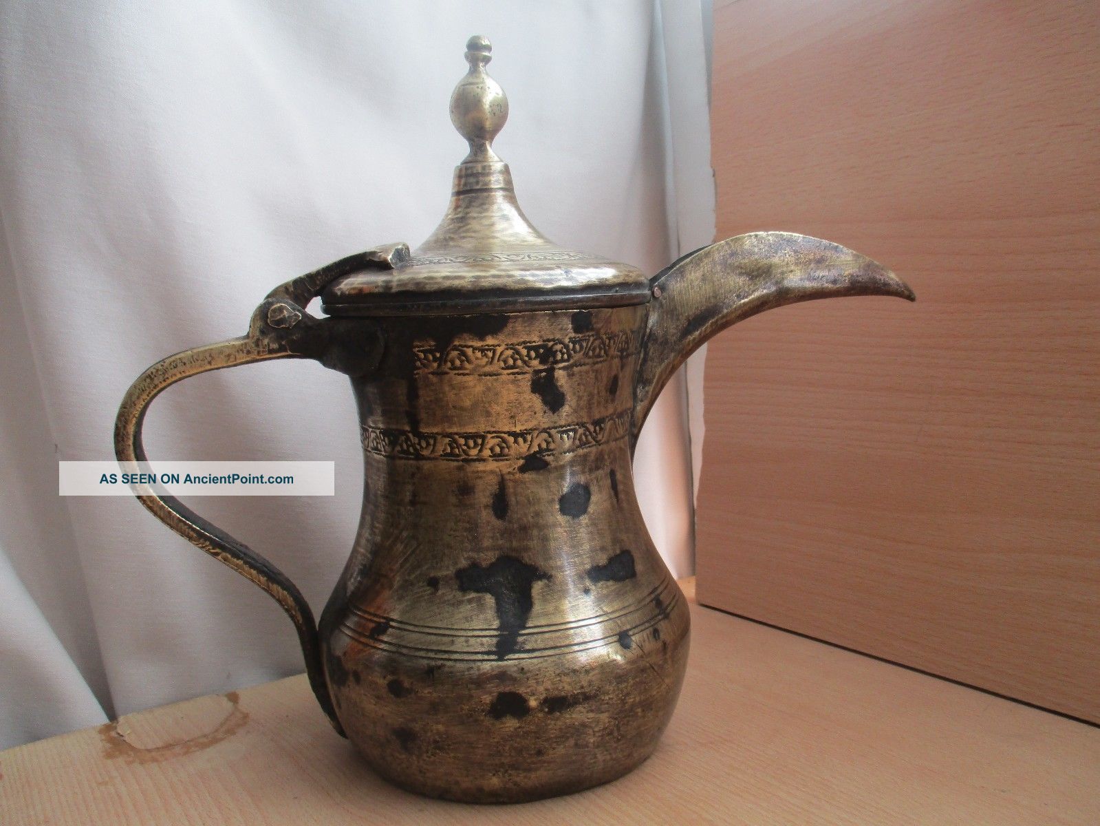 53 Old Antique Islamic / Ottoman / Saudi Pot Dallah Bedouin Copper Middle East photo