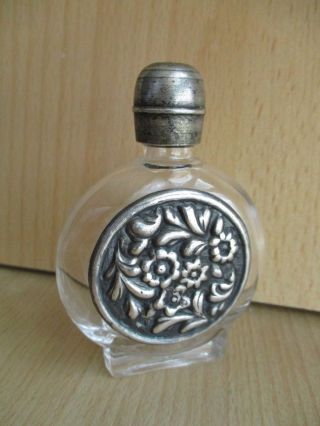 46 Old Antique Islamic Ottoman / Persian Glass Perfume Bottle With Silver photo