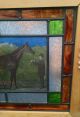 Vintage Victorian Style Architectural Litho Stained Glass Opaque Window Horse 1900-1940 photo 3