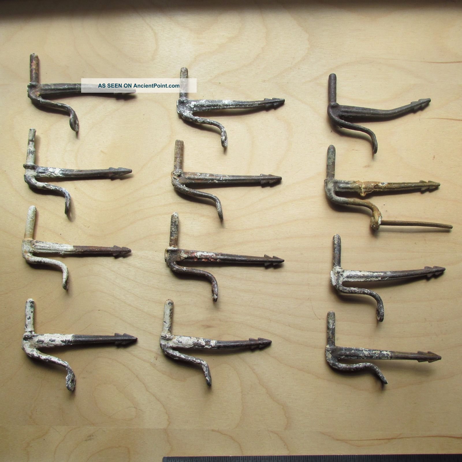 12 Cast Iron Pintals,  Mid 19th Century Other Antique Hardware photo