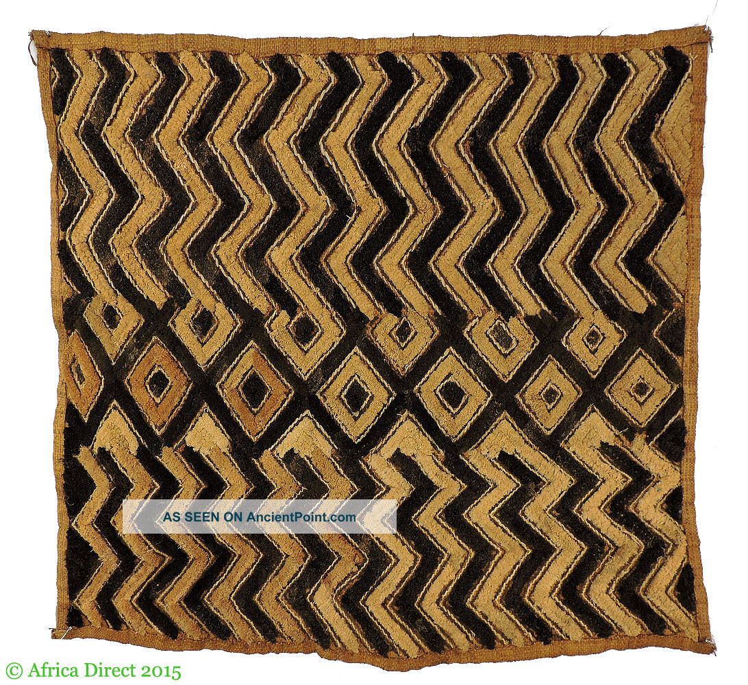 Kuba Textile Raffia Square Congo African Art Was $49 Other African Antiques photo