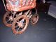 Antique Small Doll Buggy / Pram Wicker,  Metal Canvas Carriage W/doll Baby Carriages & Buggies photo 9