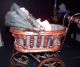 Antique Small Doll Buggy / Pram Wicker,  Metal Canvas Carriage W/doll Baby Carriages & Buggies photo 11